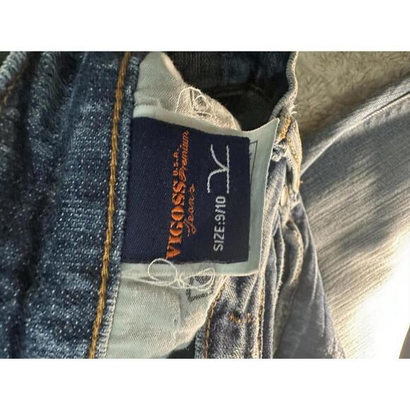 Vigoss USA Premium Y2K faded distressed bootcut denim jeans Size 9/10 - Picture 4 of 8